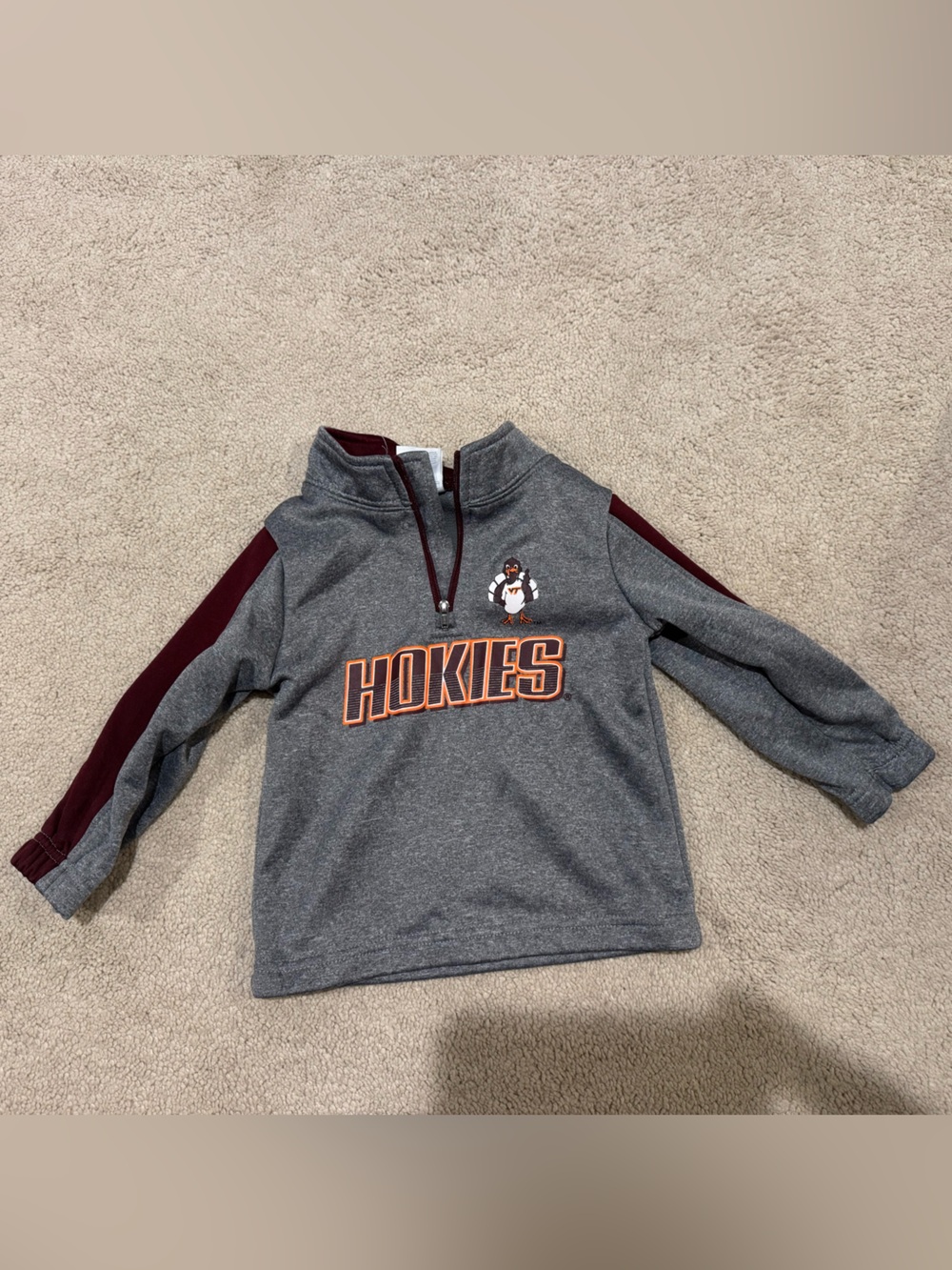 Hokies Grey & Maroon Kids Pullover Hoodie